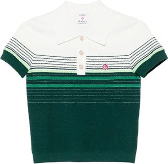 Casablanca Striped Short-sleeve Polo Shirt