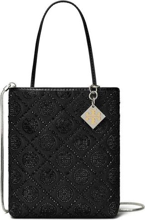 Tory Burch Key Item T Monogram Hotfix Embellished Top Handle Bag in Black at Nordstrom