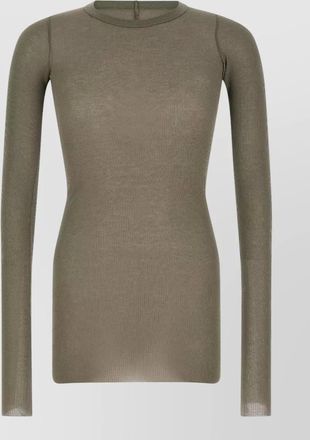 Rick Owens silk ribbed long-sleeve t-shirt
