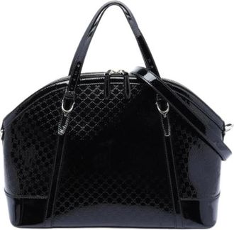 Gucci Pre-owned Handbags, female, Black, Size: ONE SIZE Pre-owned Patent Leather Satchel