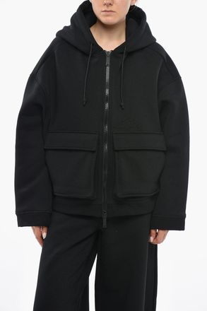 Dsquared2 Maxi Felpa Hoodie a Tinta Unita con Tasche A Toppa Dsquared2