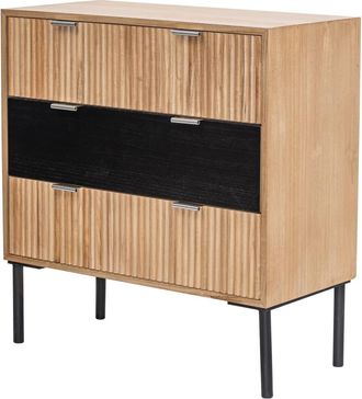 Nordlys Cajonera con 3 cajones en madera y acero