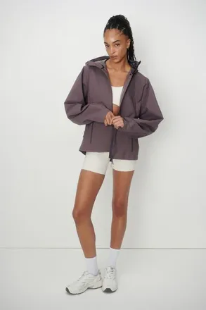 H&M Oversized Rain Jacket With Stormmove in Purple Taupe at Nordstrom, Size Medium