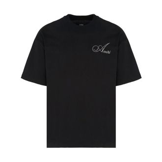 Amiri Cryst Script Logo LJ Skate Tee - male - Amiri - T-Shirts - Black - 2XL - Tops