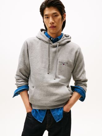 Tommy Hilfiger Hoodie TOMMY HILFIGER BRAND LOVE SMALL HILFIGER, Herren, Gr. L, medium grau heather, Sweatware, Obermaterial: 77% Baumwolle, 23% Polyester, normal nor