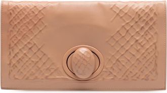 Bottega Veneta Pre-owned Bottega Veneta Nappa Embossed Intrecciato Turnlock Clutch Ladies B01603613H