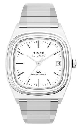 Timex Automatic 1983 E-Line Reissue Bracelet Watch, 34mm in Stainless Steel at Nordstrom