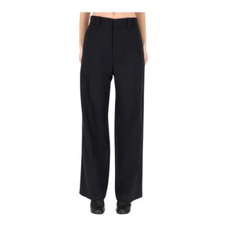 Christophe Lemaire Wide Leg Tailored Broeken - Dames - Broeken - Blauw - Maat: S Katoen