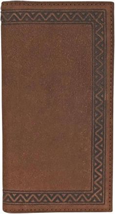 Justin Mens Leather Roughout Rodeo Wallet In Brown