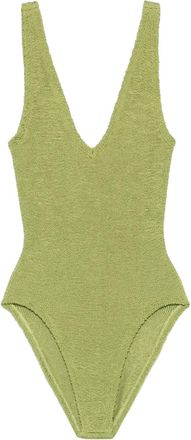 Hunza G Sadie badpak met V-hals - Groen