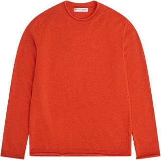 Comme Des Gar&ccedil;ons Rolled Hem Sweater - Heren - Longsleeves - Oranje - M - Wol - Tops