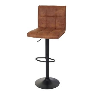 Hhg Nunca Usado] Taburete De Bar Hhg 345, Taburete De Bar Taburete De Mostrador, Imitaci&oacute;n De Ante Certificado Mvg, Vintage Marr&oacute;n Claro