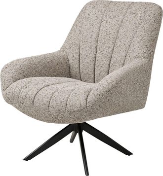 Moloo Sillón giratorio tapizado en tela jaspeada color topo