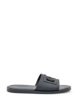 DOLCE&GABBANA Calfskin slide sandals サンダル メンズ Calfskin slide in Black for Men | Dolce&Gabbana® US