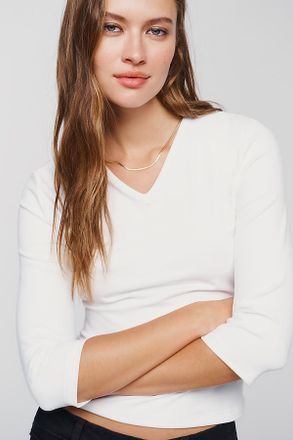 Anthropologie Lioness Bloom 90s V Neck Long Sleeve Top