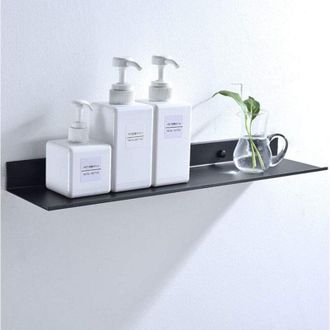 OEM 1 Estante De Pared Met&aacute;lico Para Ba&ntilde;o - Resistente A La Corrosi&oacute;n - Negro (30 Cm) -crezuo