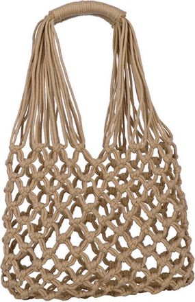 Yarnow Handmade Woven Hollowed Tote Bag Lightweight Shoulder Handbag for Women Casual Beach Travel Daily Use Brown