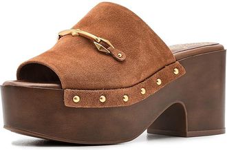 Vince Camuto Efellan Studded Platform Clog Womens Shoes Burnt Sugar : 9.5 M, Leather