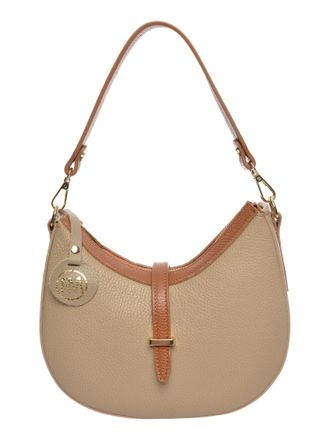 Roberta M Beige Rundleer Tas