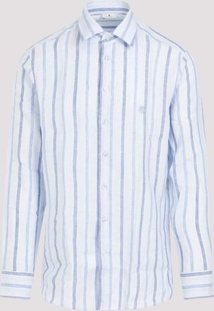 Etro Light Blue Pegaso embroidery Shirt