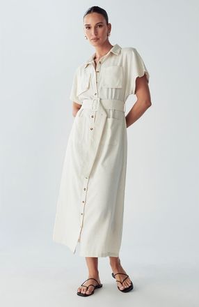 Willa Zel Midi Dress in Natural at Nordstrom, Size 8