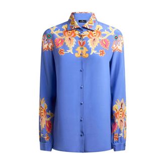 Etro Dames, Blouses & Shirts, Blauw, Maat: XL Zijde
