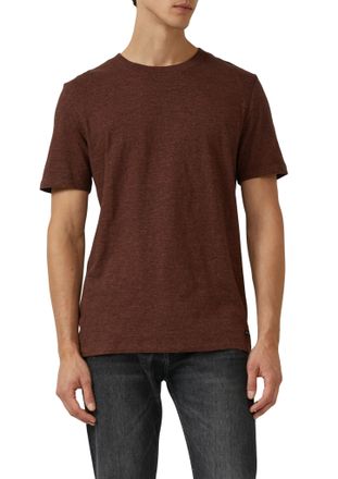 s.Oliver T-Shirt S.OLIVER, Herren, Gr. XXL, bordeaux melange, Single Jersey, Obermaterial: 100% Baumwolle, meliert, regular fit normal, Rundhals, gerader Absch