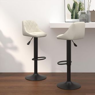 vidaXL Vidaxl - Taburetes De Cocina 2 Unidades Terciopelo Crema