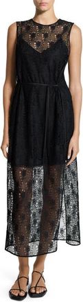 Theory Lace Tie Waist Dress in Black at Nordstrom, Size Petite