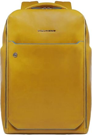 Piquadro Blue Square Rugzak - Heren - Rugzakken - Geel - ONE Size - Leer - Tassen