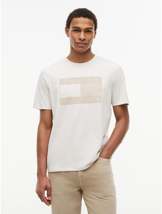 Tommy Hilfiger Mens Tonal Flag Logo T-Shirt - Beige - XXXL