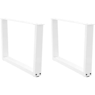 vidaXL Patas Para Mesa De Centro En Forma De V (2 Unidades), Color Blanco, 70 X (42-43,3) Cm, Acero Vidaxl