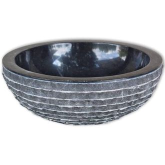 Berkfield Home Basin Marble 40 cm Black