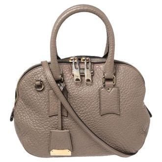 Burberry Tweedehands leren handtassen - Dames - Vintage Schoudertas - Grijs - ONE Size - Leer - Vintage
