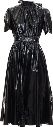 Msgm Vinyl Pvc Bow Tie Midi Dress