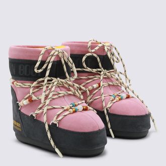 Moon Boot Womens Grey-Rose _cover Tex Sole El Grey/rose