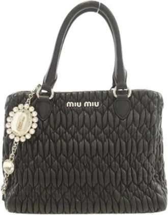 Miu Miu Pre-owned Handbags, female, Black, Size: ONE SIZE Pre-owned Nappa Crystal bag