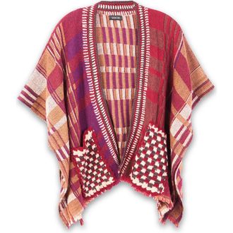 Saachi Plaid Topper in Beige/burgundy at Nordstrom Rack