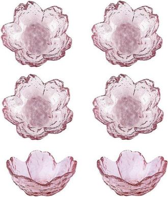 OEM Cuencos Peque&ntilde;os De Cristal - Cuencos Para Salsas - Para Servir Aderezos - Dise&ntilde;o En Forma De Flor - 8,5 X 4 Cm - Rosa
