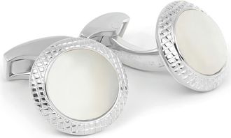 Tateossian Mother-of-Pearl Bullseye Cuff Links in White at Nordstrom