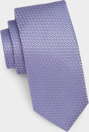 Canali Men & apos;s Zigzag Woven Silk Tie