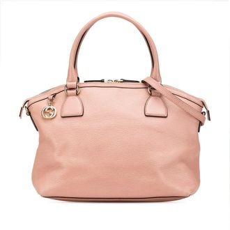 Gucci Pre-owned Gucci Medium Leather GG Charm Dome Satchel Ladies OEQR442T3KAY24CN