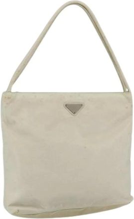 Prada Pre-owned Shoulder Bags, female, White, Size: ONE SIZE Pre-owned Vintage Nylon Shoulder Bag