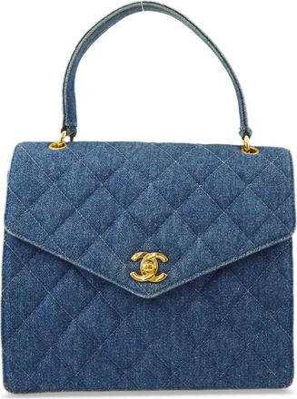 Chanel 1998 Kelly top-handle bag - women - Denim - One Size - Blue