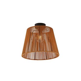 QAZQA Japandi Plaf&oacute;n De Exterior Con Cuerda Naranja Ip54 - Jayla /met&aacute;lica Redonda Adecuado Para Led Max. 1 X 15 Watt - Qazqa