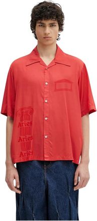 Aries Short Sleeve Shirts - Heren - Korte mouwen Overhemden - Rood - M - Overhemden