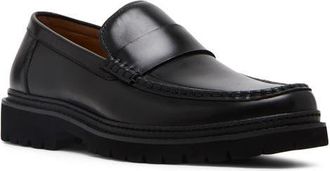 Steve Madden Bradner Loafer in Black Leather at Nordstrom, Size 10.5