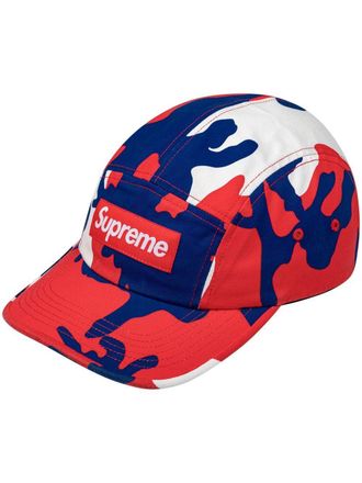 SUPREME washed chino twill camp cap - Red