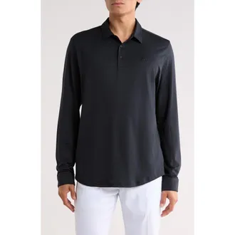 Travis Mathew Featherweight Long Sleeve Polo in Black at Nordstrom Rack, Size Xxx-Large