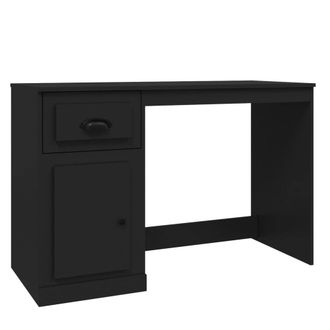 Berkfield Home Desk with Drawer Black 115x50x75 cm Engineered Wood | Size: 115 x 50 x 75 cm